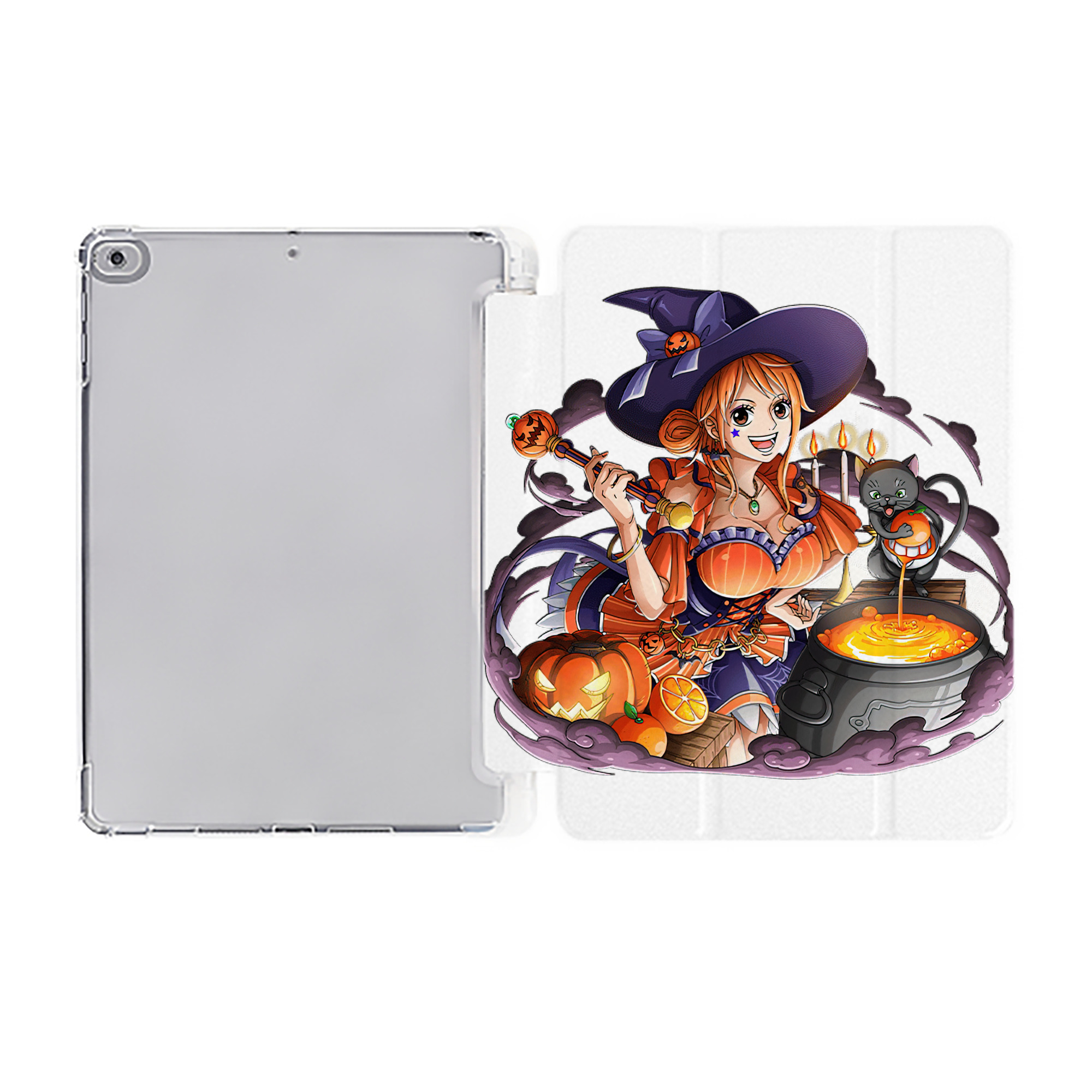 （画像用） ワンピース ナミ ONE PIECE Nami IPad ケース ペン収納付き 三つ折りスタンド PUレザー×シリコン 対応機種9.5/10.5/10.9インチ
